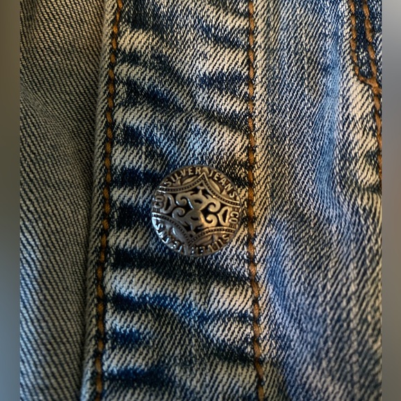 Silver Jeans Women’s Cropped Blue Jean Vest Size Medium - Picture 5 of 8